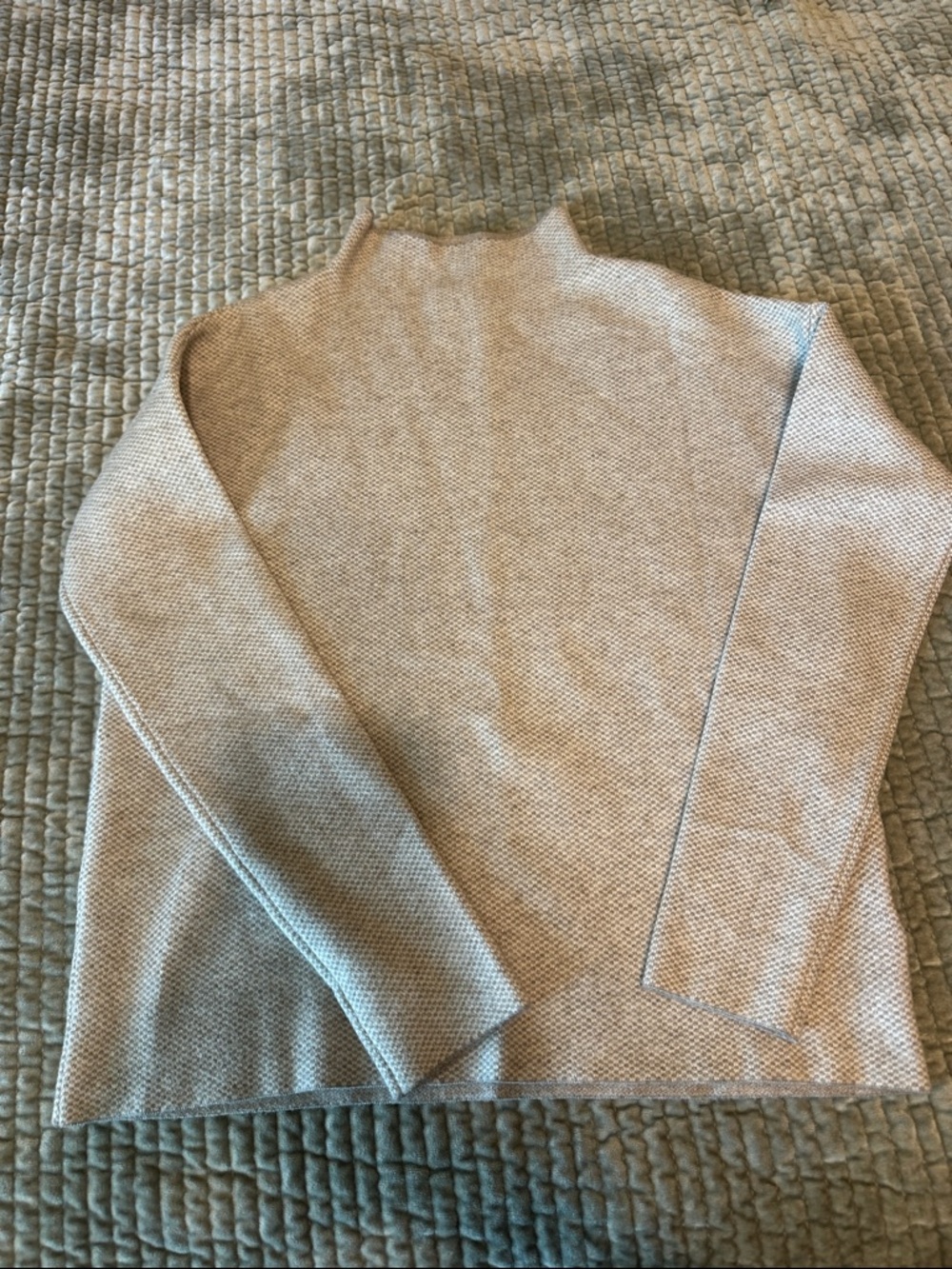 Cynthia Rowley Cream/greyish Textured Mock Turtleneck Sweater